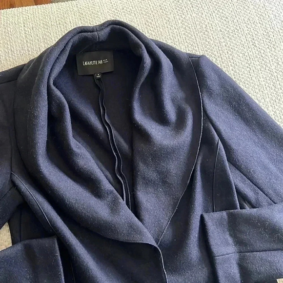 LAFAYETTE 148 navy wool bled jacket size 4 - Picture 3 of 8